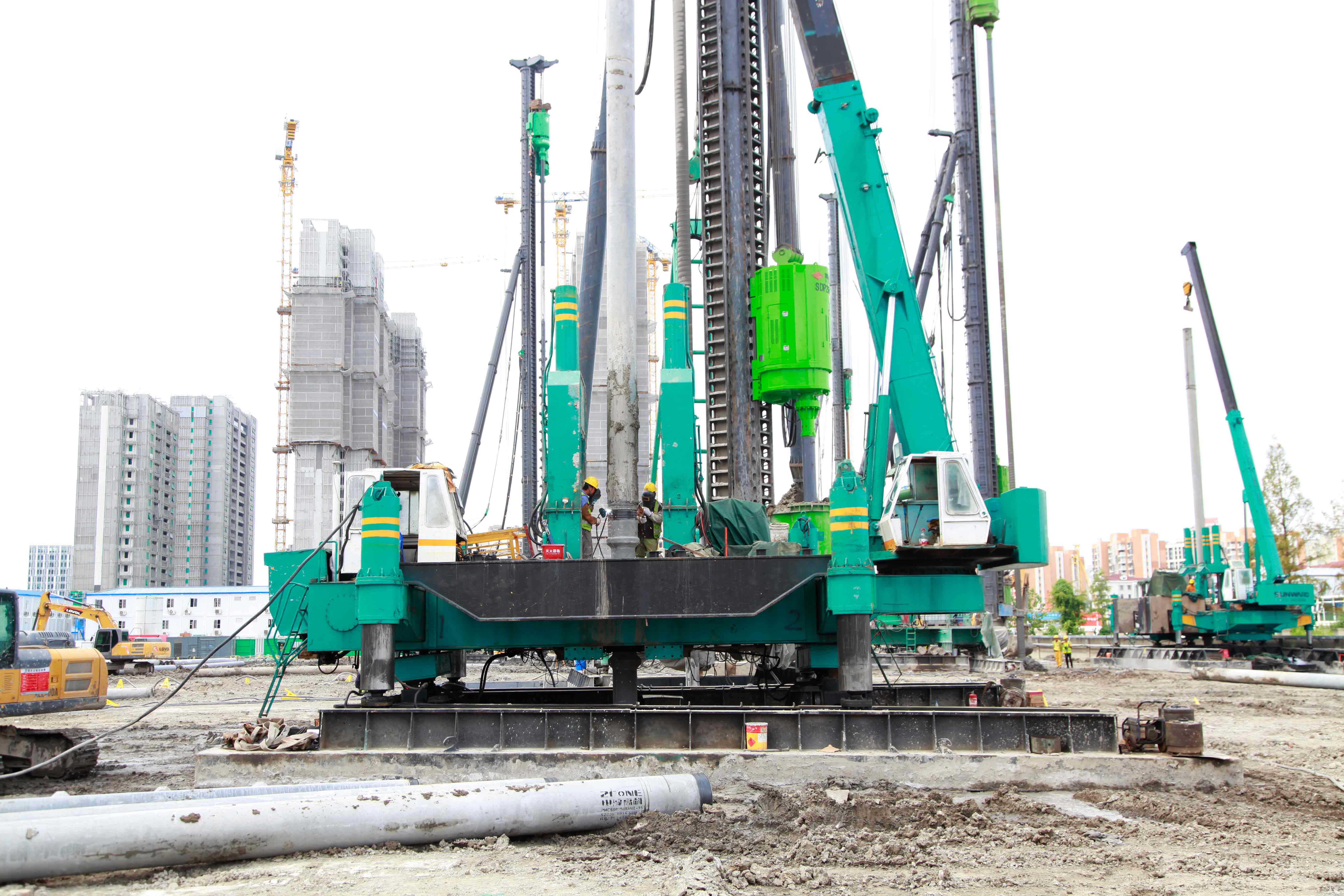 上工机械静钻根植桩设备助力徐汇西岸现代化校园建设
