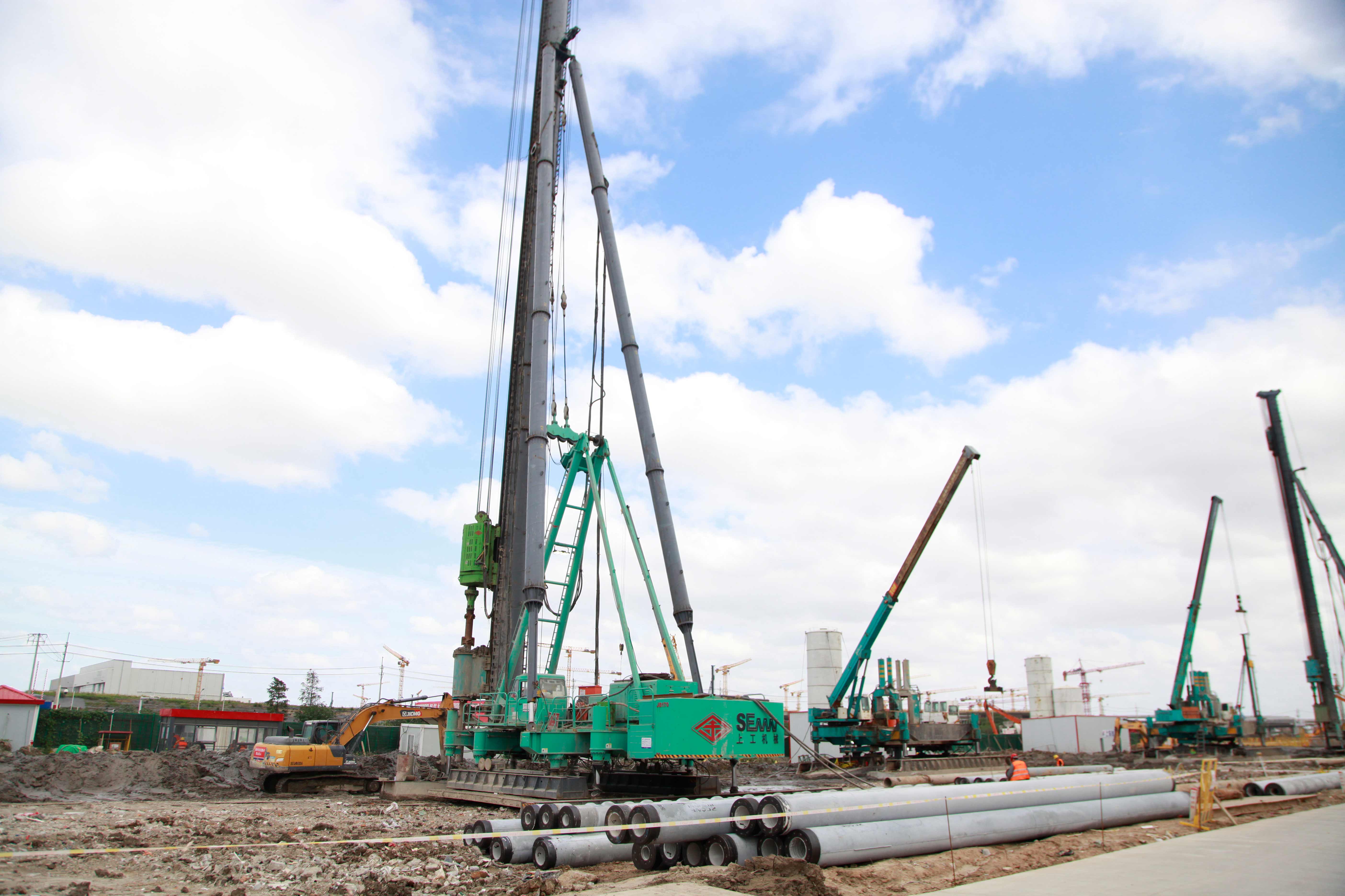 上工机械绿色植桩设备助力浦东机场四期扩建工程