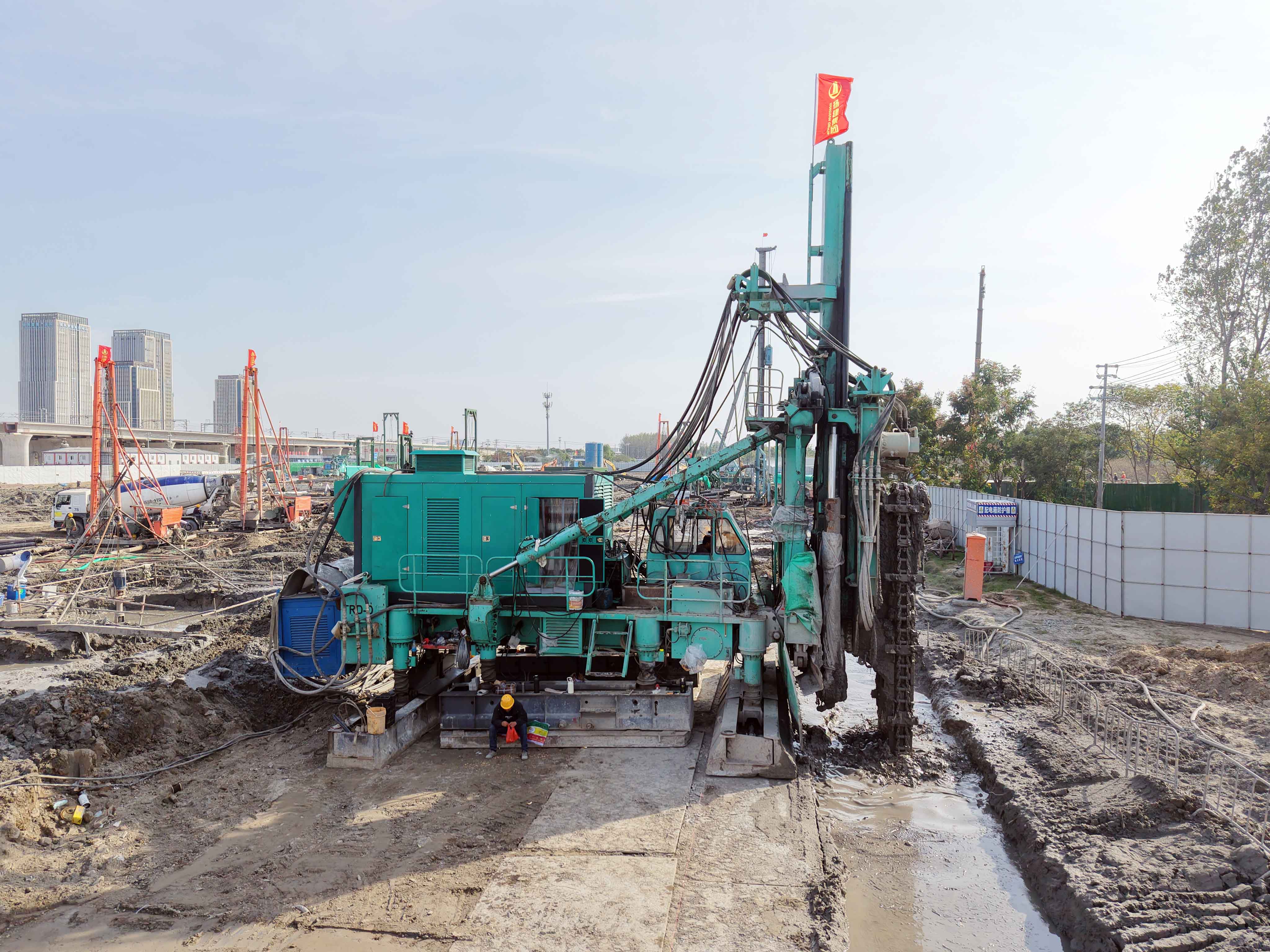 4台上工TRD工法机助力扬州东站建设｜轨道上的长三角再添新支点